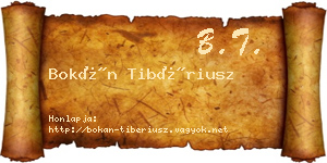 Bokán Tibériusz névjegykártya